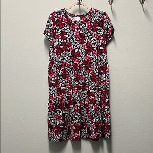 LuLaRoe Black and Red Floral Midi Dress